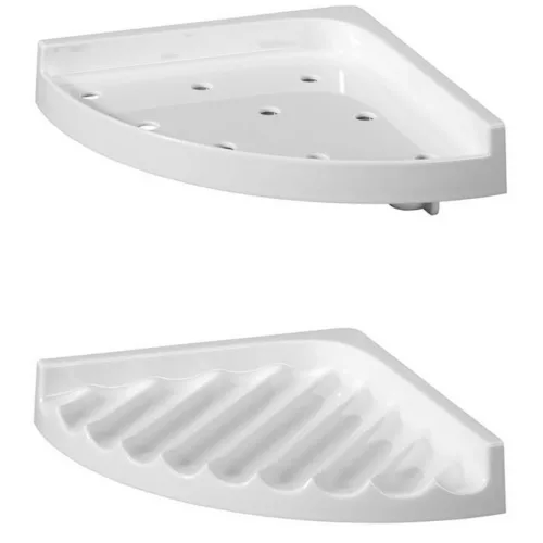 Bisk sarokpolc 18 cm fehér műanyag 90202