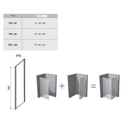Ravak Pivot PPS-100 fix oldalfal krómhatású+transparent