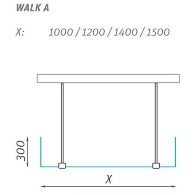 Roltechnik Walk In A 1500 zuhanykabin brillant profil transparent betét (934-1500000-00-02)