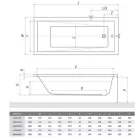 Roltechnik Kubic Neo Slim egyenes kád 150x70 cm fehér 9300SlM
