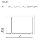 Roltechnik Walk In C 1200 zuhanykabin brillant profil transparent betét (936-1200000-00-02)