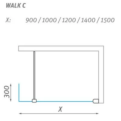 Roltechnik Walk In C 1200 zuhanykabin brillant profil transparent betét (936-1200000-00-02)
