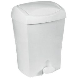 Bisk 8l pedálos szemetes fehér műanyag 93902