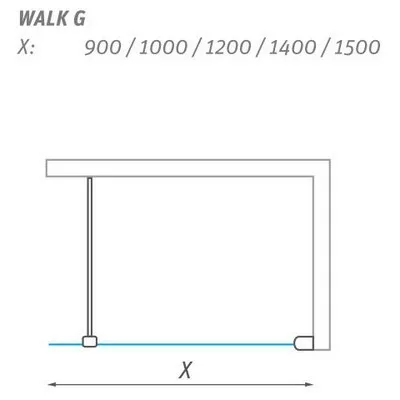 Roltechnik Walk In G 1200 zuhanykabin brillant profil transparent betét (940-1200000-00-02)