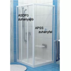   Ravak SUPERNOVA APSS-80 zuhanyfal fehér profil transparent üveg (94040102Z1)