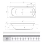 Roltechnik Vanessa Neo kád 140 cm 9550000