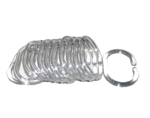 Bisk Nicesea 97200 12 db-os átlátszó műanyag zuhanyfüggönytartó karika (97200)