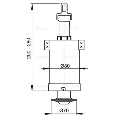 Alcaplast A03A öblítő szelep magasan fekvő zárótömítéssel (A03A)