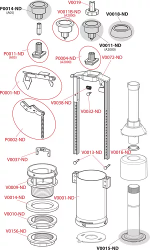Alcaplast A05 WC öblítőszelep monoblokkos tartályhoz (A05-CHROM)