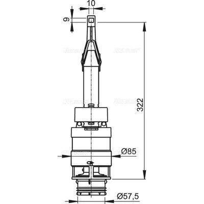 Alcaplast A06 öblítő szelep alacsony modulhoz (A06-850)