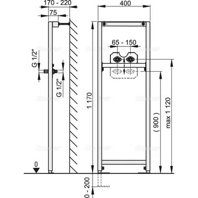 Alcaplast A104B szerelőkeret mosdóhoz 1200 mm (A104B-1200)
