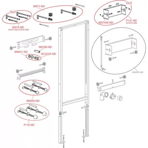 Alcaplast szerelőkeret piszoárhoz 1120 mm infra előkészítéssel A107S/1120