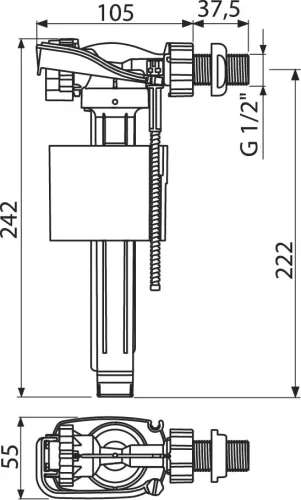 Alca Feltöltő szelep oldalsó (kerámia tartályokhoz) A150-1-2 (A150-1-2)
