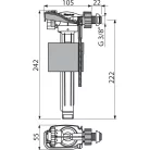 Alca Feltöltő szelep oldalsó fém menetes műanyag tartályokhoz A160P-3/8" (A160P-3-8)