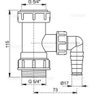 Alcaplast A300 kötőcső leeeresztő szelephez mosógép bekötéssel 5/4 col (A300)