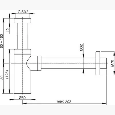 Alcaplast A400ANTIC design mosdó szifon bronz 5/4 col (A400ANTIC)