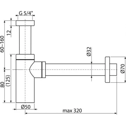 Alcaplast Design A400B mosdószifon 5/4 col fehér A400B