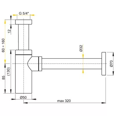 Alcaplast A400 design mosdó szifon króm (A400)