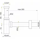 Alcaplast A401 mosdó szifon 32 mm fém design rendszer (A401)