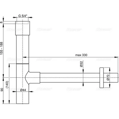 Alcaplast A402 Design mosdószifon fém (A402)