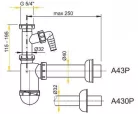 Alcaplast A430P mosdó szifon leeresztőszelep nélkül 5/4 col menettel (A430P)