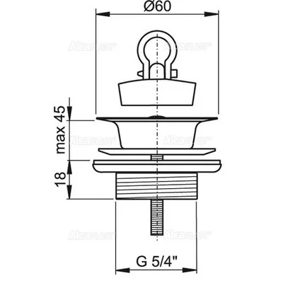 Alcaplast A439 leeresztő szelep 5/4 col fém (A439)