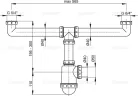 Alca A448-DN50/40 kétmedencés mosogató szifon Ø50/40 mm-es csatlakozással (A448-DN50/40)
