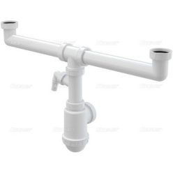   Alcaplast A448P kétmedencés mosogatószifon leeresztő nélkül 6/4 col csatlakozóval (A448P)