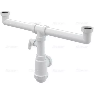 Alcaplast A448P kétmedencés mosogatószifon leeresztő nélkül 6/4 col csatlakozóval (A448P)