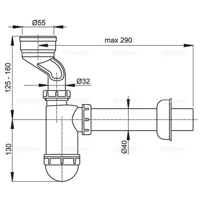 Alcaplast A45A vizelde szifon (A45A)