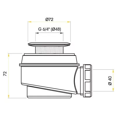 Alcaplast A46/50 mm-es zuhanytálca szifon rozsdamentes acél ráccsal (A46-50)