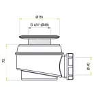 Alcaplast A46/60 mm-es zuhanytálca szifon rozsdamentes acél ráccsal (A46-60)