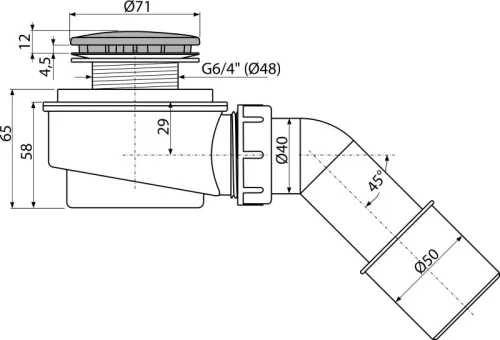 AlcaPlast A471CR-50 zuhanytálca lefolyó készlet króm (A471CR-50)