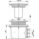 Alcaplast A49B zuhanytálca szifon fehér 90 mm (A49B)
