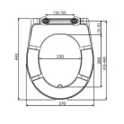 Alcaplast A604 Duroplast WC ülőke Softclose műszaki rajz