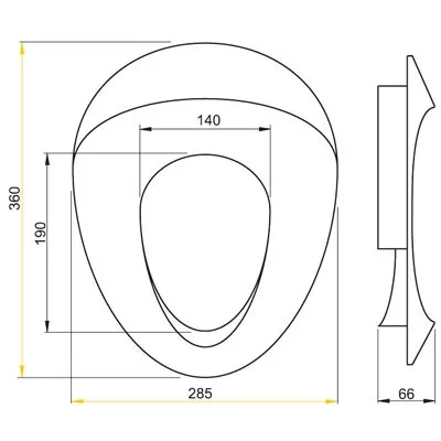 WC gyermek adapter műszaki rajza