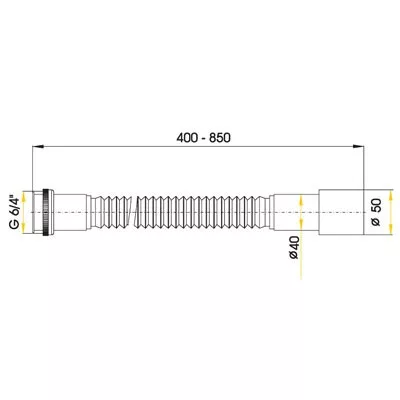 Alcaplast A780 flexibilis bekötőcső 6/4 col-50-40-es (A780)