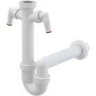 Alca A82-DN40 csőszifon 6/4" hollandi anyával és két mosogatógépcsatlakozóval – Ø40 mm, mosogatóhoz (A82-DN40)