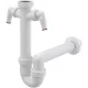 Alca A82-DN40 csőszifon 6/4" hollandi anyával és két mosogatógépcsatlakozóval – Ø40 mm, mosogatóhoz (A82-DN40)