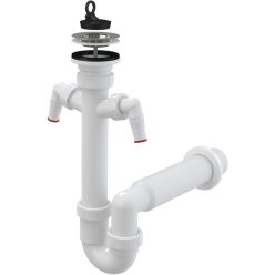   Alca A820-DN50 csőszifon – DN70 leeresztő ráccsal, 2 csatlakozóval (mosogatógép, mosógép), Ø50 kimenet (A820-DN50)