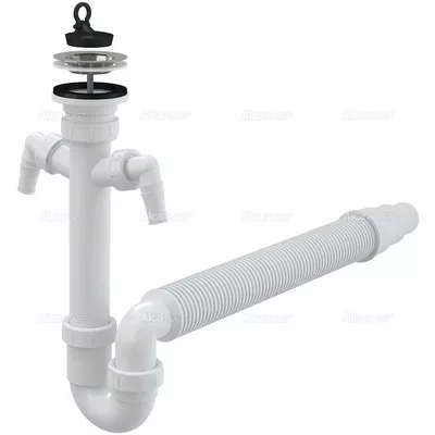 Alcaplast A840 flexi mosogató csőszifon 6/4 col leeresztővel 2 csatlakozóval (A840)