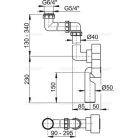 Alcaplast A873 rejtett helytakarékos mosogató szifon 6/4 col (A873)