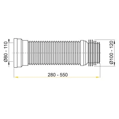 Alcaplast A97 flexi bekötőcső 285mm-500mm WC-hez (A97)