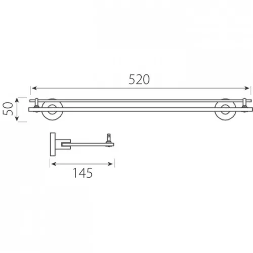 Ferro Grace üveg piperepolc 50 cm AC13 képe