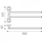 Ferro Grace kétágú törölközőtartó 36 cm króm AC16