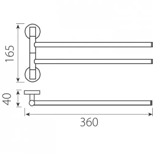 Ferro Grace kétágú törölközőtartó 36 cm króm AC16