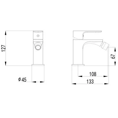Wellis Mamba bidé csaptelep fekete (ACS0270)