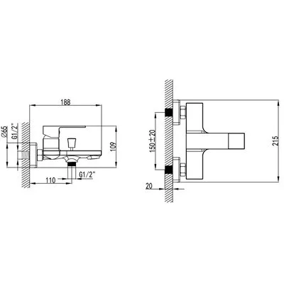Wellis Mamba kád csaptelep fekete (ACS0272)