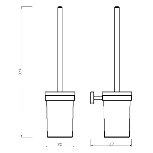 FERRO GRETA BLACK – WC-kefe tartó (AGR14BL)
