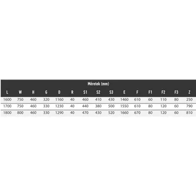 Wellis Aral akril egyenes kád 160 cm AK00540 rajza